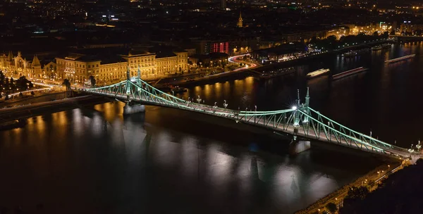 Szabadsag Bridge Budapest Night View — Stock Photo, Image