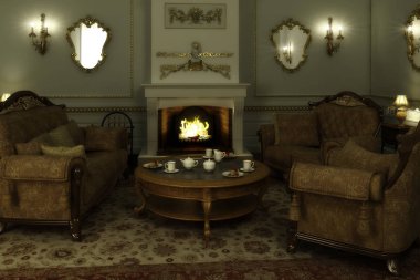 Salon Barok - 3d Görselleştirme