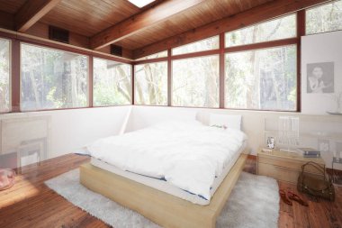 Yatak odası (tasarım) - 3d Görselleştirme veranda uzantısı