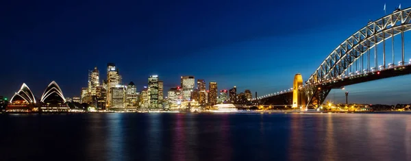 Panorama Sydney Nocą Obrazek Stockowy