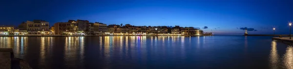 Chania Starý Přístav Panorama — Stock fotografie