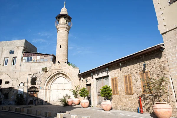 Mesquita Mercado Antigo Nas Ruas Cidade Jaffa Israel — Fotografia de Stock