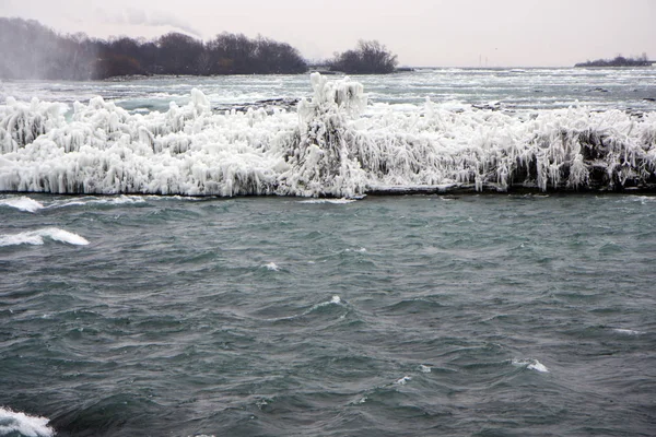 Catarata Del Niágara Invierno Vista Desde Lado Canadiense —  Fotos de Stock