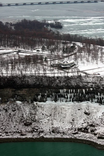 Télen Amint Kanadai Oldalán Niagara Vízesés — Stock Fotó