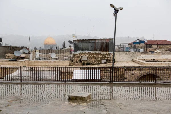 Góra Świątyni Jerozolimie Kopuła Skale Śniegu — Zdjęcie stockowe