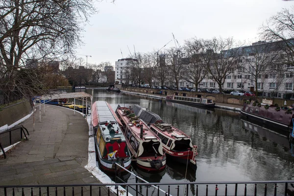Piccolo Canale Venezia Con Barche Londra — Foto Stock