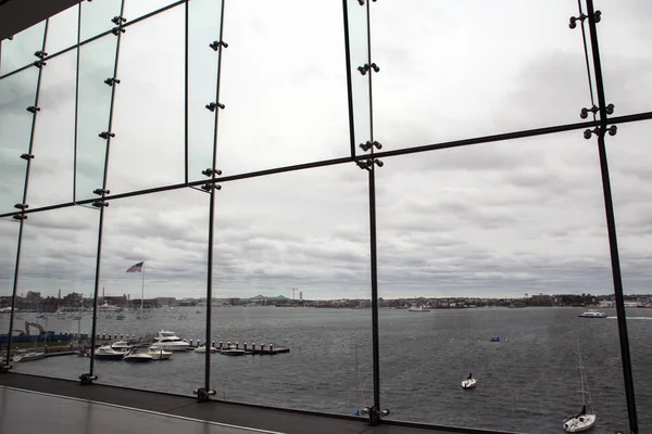 Uitzicht Vanaf Ica Boston Museum Bij Zonsondergang — Stockfoto