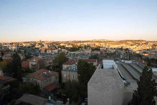 Città Vecchia Vista Aerea Sul Tramonto Notre Dame Gerusalemme Centro — Foto Stock