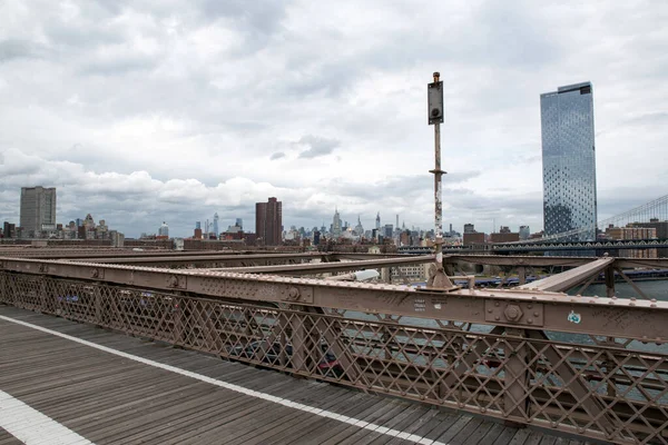 Uitzicht Brooklyn Brug Loopbrug New York — Stockfoto