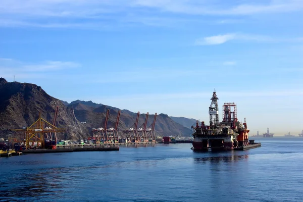 Plusieurs Plates Formes Forage Pétrolier Tenerife Îles Canaries — Photo