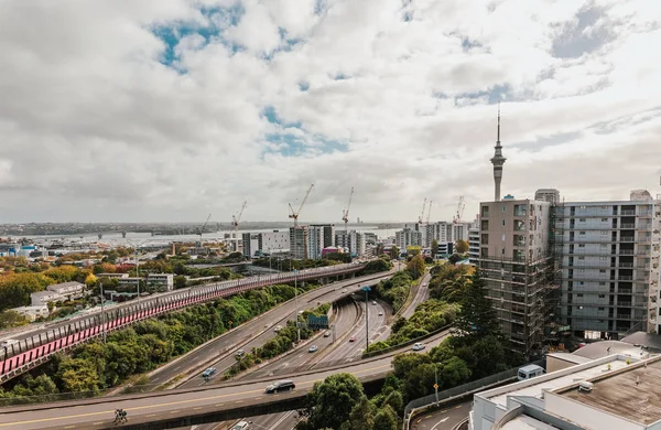 Uitzicht Central Business District Van Auckland Nieuw Zeeland Overdag — Stockfoto