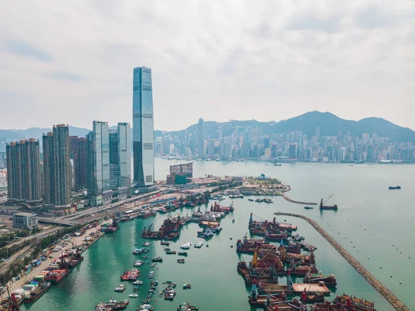 Aerial View Hong Kong Island Kowloon — Stock Photo, Image