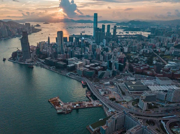 Vista Aérea Isla Hong Kong Kowloon —  Fotos de Stock