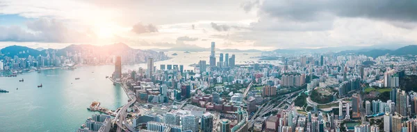 Top View Aerial Photo Flying Drone Hongkong Global City Development — Stock Photo, Image