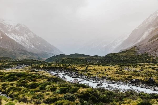 Hooker Valley Track Trilha Caminhada Nova Zelândia Vista Parque Nacional — Fotografia de Stock