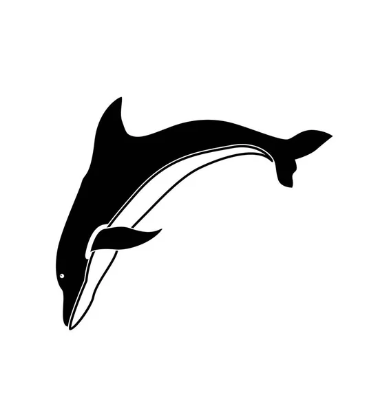 Vector Image Dolphin Fish Tattoo — Stock Vector