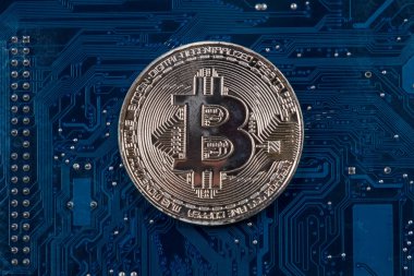 Anakart üzerinde para Bitcoin. İş geçmişi