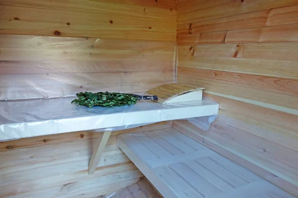 Innenraum der neuen Sauna — Stockfoto