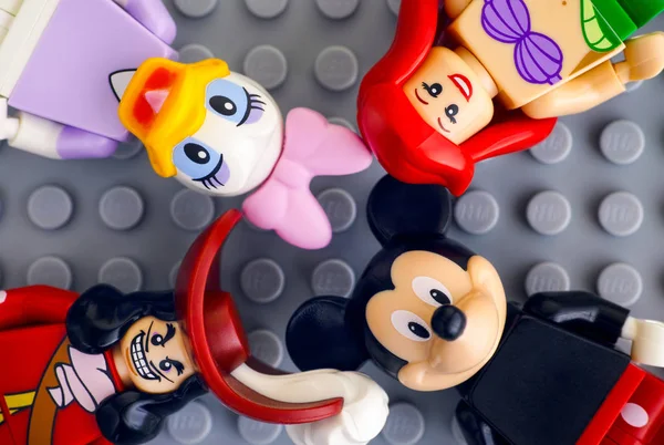 Tambov Russian Federation May 2018 Four Lego Disney Minifigures Mickey — Stock Photo, Image