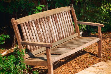 Eski ahşap Bank dışında. Yakın çekim.