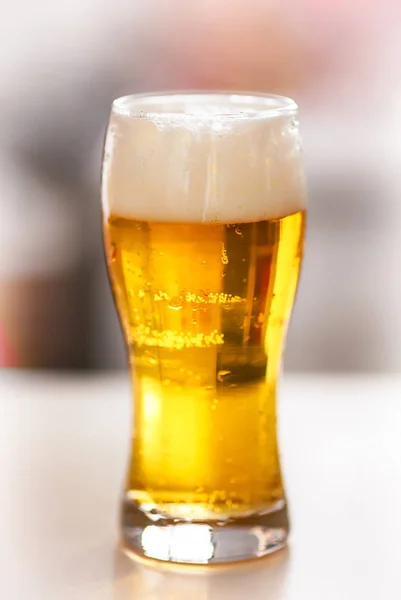 Copo Cerveja Profundidade Campo Rasa — Fotografia de Stock