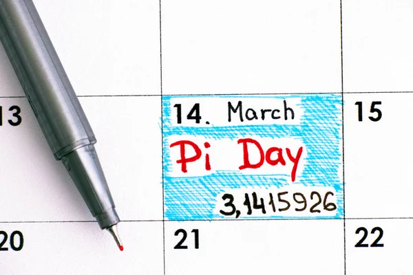 Υπενθύμιση Ημέρα Στο Ημερολόγιο Κόκκινο Στυλό Μέρα Γιορτάζεται Στις Μαρτίου — Φωτογραφία Αρχείου