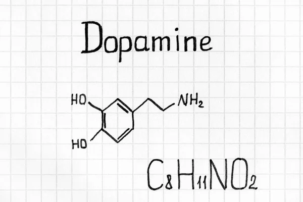 Kemisk Formel Dopamin Närbild — Stockfoto