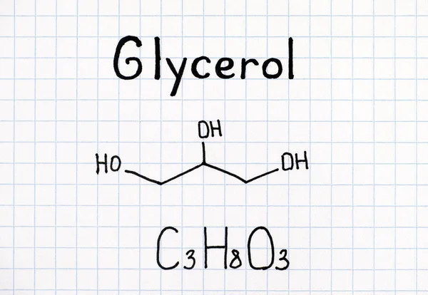 Wzór Chemiczny Glicerolu Szczelnie Góry — Zdjęcie stockowe