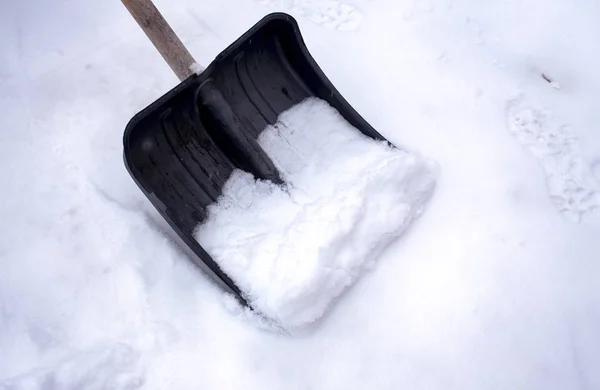 Shovel Snow Cleaning Snow Close — Stock Photo, Image