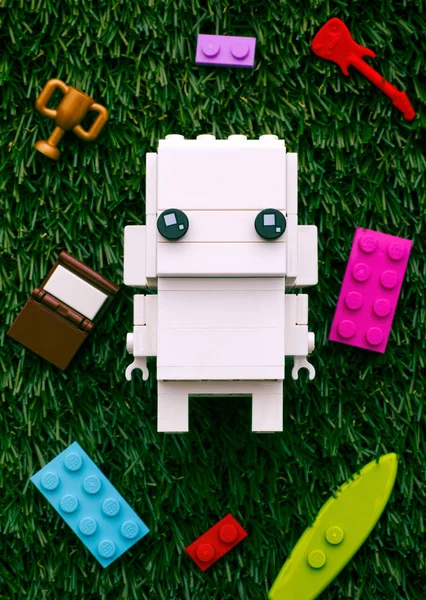 Tambov Russische Föderation Juli 2018 Lego White Brickheadz Spielzeugfigur Mit — Stockfoto
