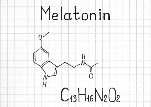 Fórmula Química Melatonina Close — Fotografia de Stock