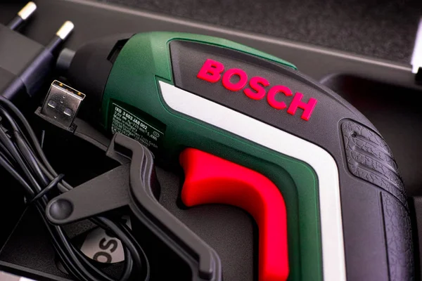 Tambov Federação Russa Fevereiro 2019 Bosch Chave Fenda Sem Fio — Fotografia de Stock