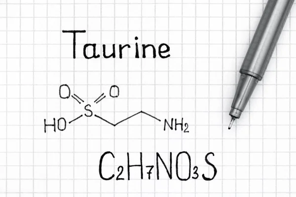 Fórmula química de Taurina con pluma . — Foto de Stock