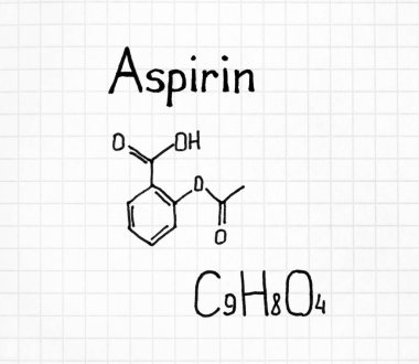 El yazısı kimyasal formülü aspirin. 