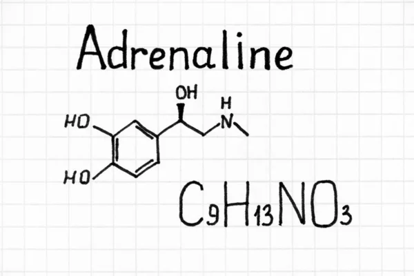 Pismo chemiczne formuła adrenalina. — Zdjęcie stockowe