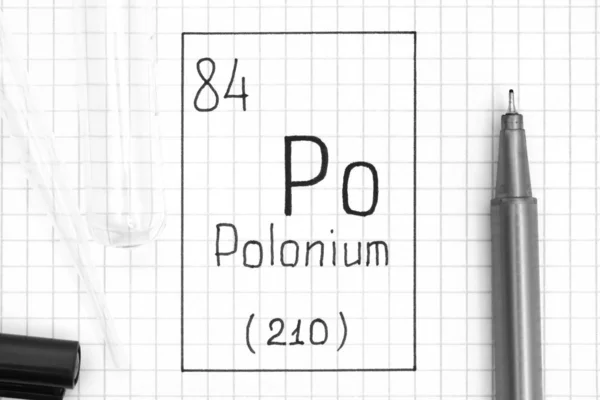 A tabela periódica de elementos. Elemento químico caligrafia Pol — Fotografia de Stock