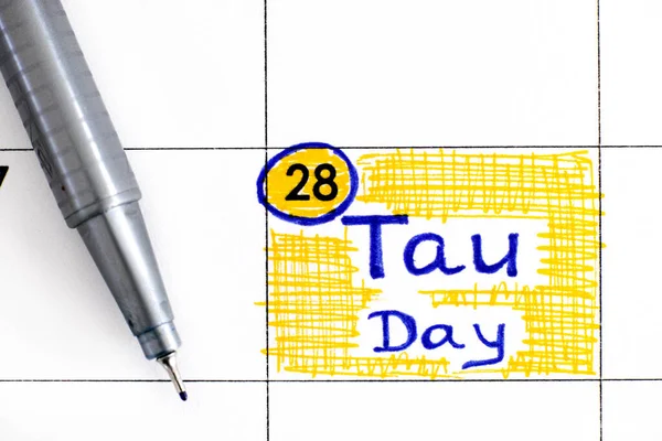 Напоминание Тау День Календаре Ручкой Июня — стоковое фото
