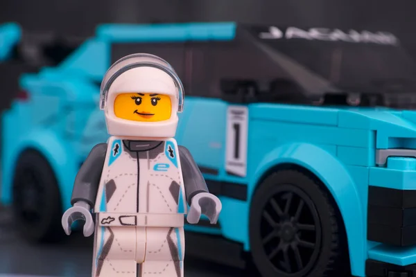 Tambov Russian Federation February 2020 Lego Jaguar Pace Etrophy Driver — Stock Photo, Image