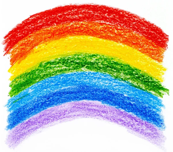 Handtekening Regenboog Gemaakt Door Waskrijtjes — Stockfoto