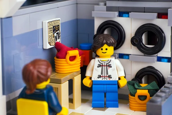 Tambov Russian Federation October 2019 Lego Housewife Minifigure Laundry — Stock Photo, Image