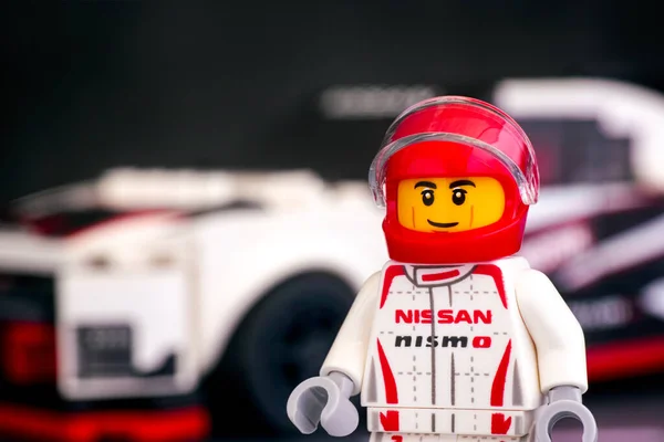 Tambow Russische Föderation Juni 2020 Lego Nissan Nismo Fahrer Minifigur — Stockfoto