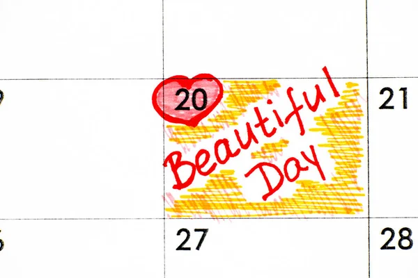 Handwriting Reminder Beautiful Day Calendar November — Stock Photo, Image