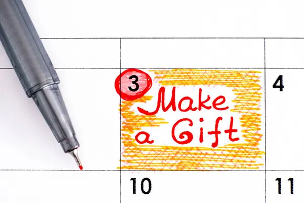 Reminder Make Gift Day Calendar Pen December — Stock Photo, Image