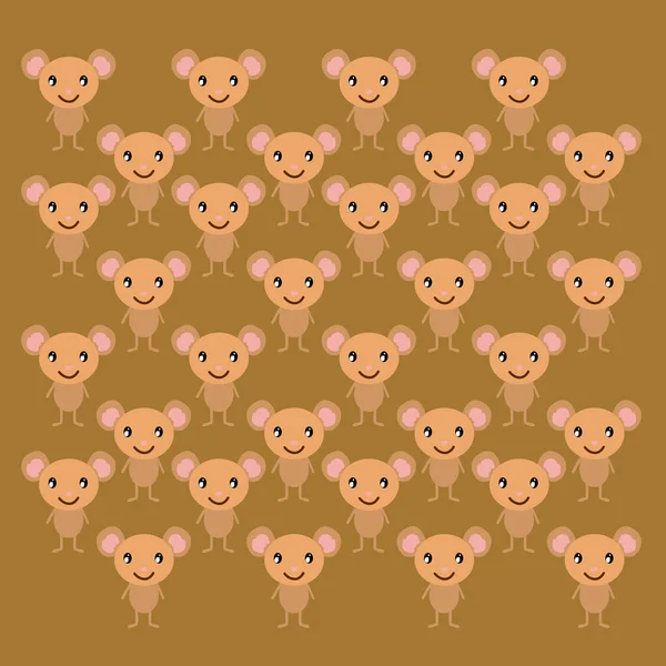 Mouses Petit Mousse Mignon Design Pattern — Image vectorielle