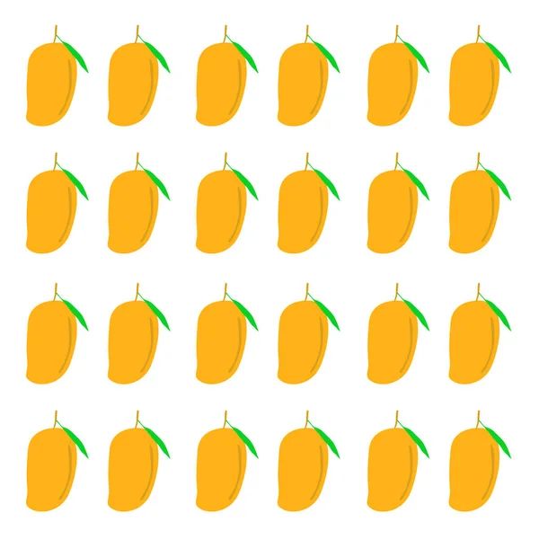 Mangoplatte Textur Muster Bunte Gelbe Mangos — Stockvektor