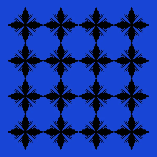 Роскошные Дизайнерские Украшения Ацтеки Синий Черный — стоковый вектор