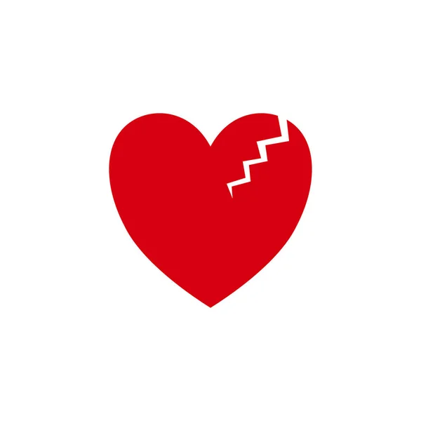 Diseño Corazón Rojo Con Grieta — Vector de stock