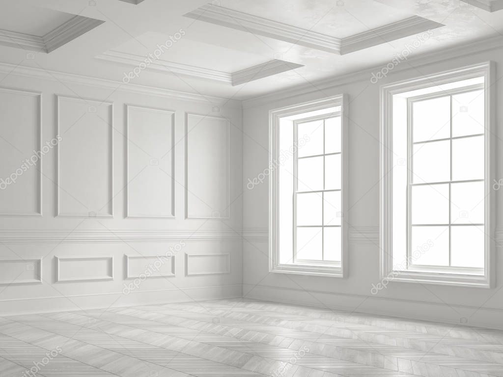 Interior empty room 3D rendering