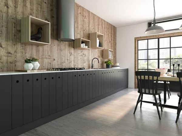 Modernes Interieur Design 3D-Rendering — Stockfoto