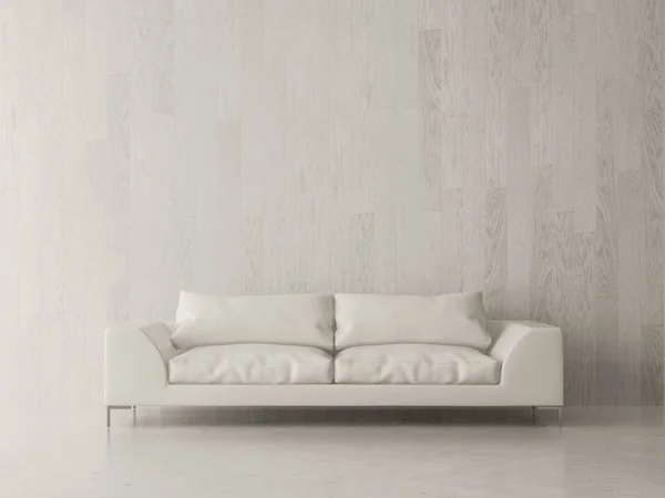 Diseño interior de la habitación con sofá 3D renderizado —  Fotos de Stock